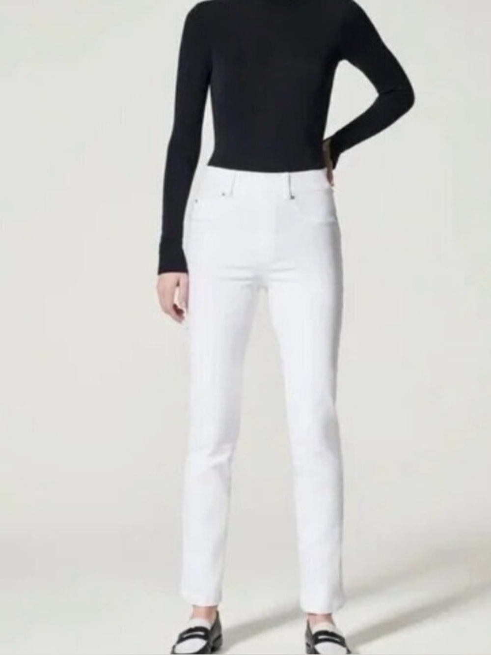 Spanx shape Ever Wear Everwear pull on jeans. White large.
